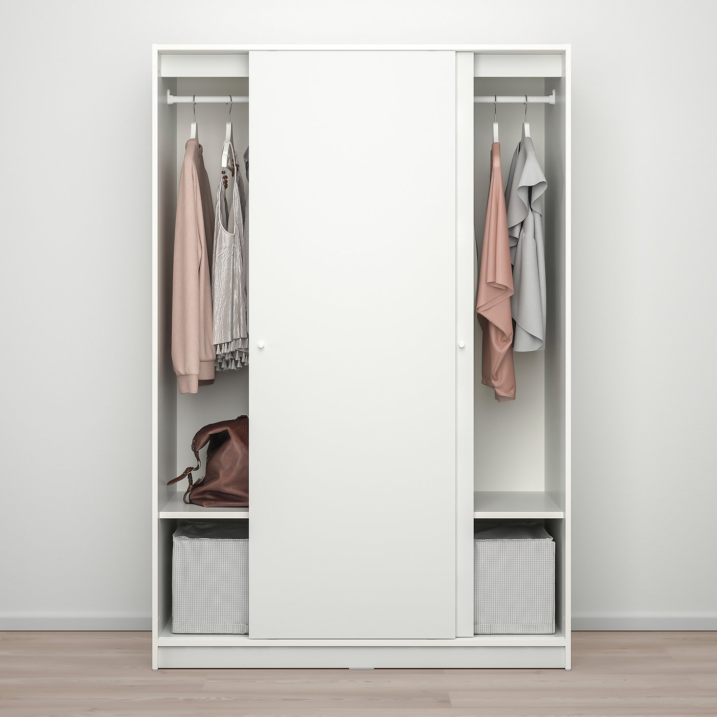 KLEPPSTAD schuifdeurkast, wit, 117x55x176 cm - IKEA België