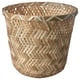 Optie: KLYNNON mand, rond, geweven bamboe, natuurlijke kleur, handgemaakt, decoratief.