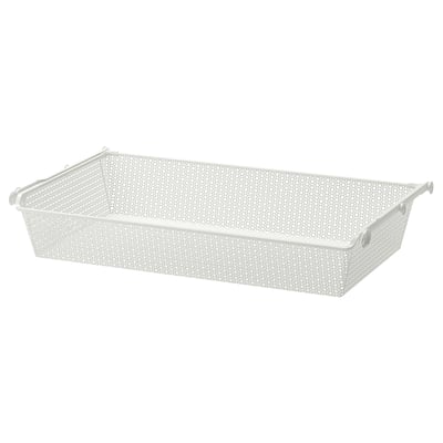 Wit metalen gaasmand met handvatten voor het organiseren van kleding, 10 jaar garantie.