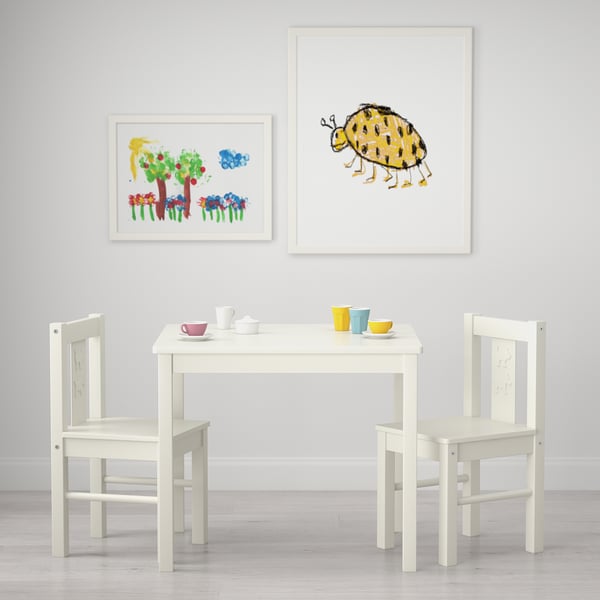 scherm Liever ontbijt KRITTER Kindertafel, wit, 59x50 cm - IKEA België