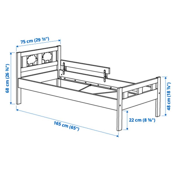 Doe herleven eeuwig Zuidoost KRITTER Peuterbed met lattenbodem, wit, 70x160 cm - IKEA België