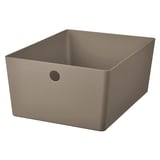 Ikea KUGGIS opbergdoos, beige, kunststof, rechthoekig, eenvoudig ontwerp.