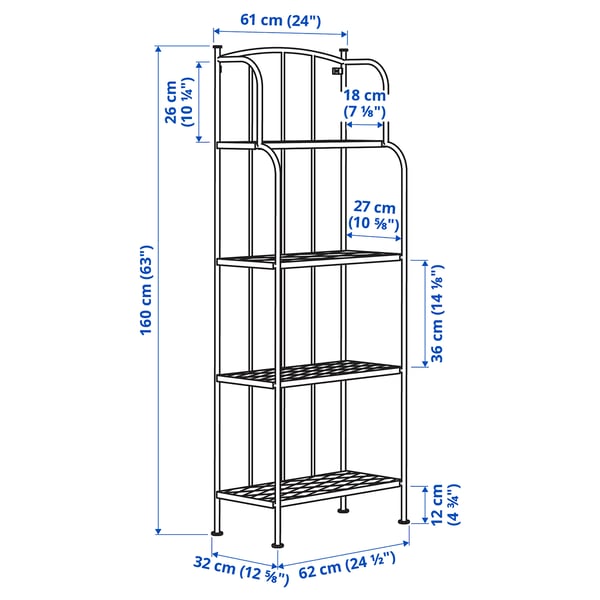 Pygmalion strip Tien jaar LÄCKÖ Open kast, buiten, grijs, 61x160 cm - IKEA België