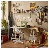 LAGKAPTEN / MITTBACK Bureau, wit, 140x60 cm