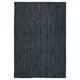 Een donkerblauw LANDBANA vloerkleed, rechthoekig, met natuurlijk jute materiaal.