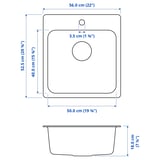 Illustratie met afmetingen voor het product: LÅNGUDDEN.