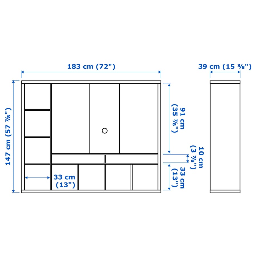 LAPPLAND Tvmeubel, zwartbruin, 183x39x147 cm IKEA België