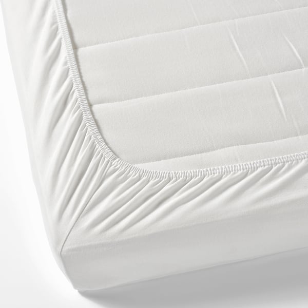 Editie Stevig zwemmen LEN Hoeslaken voor babybed, wit, 60x120 cm - IKEA België