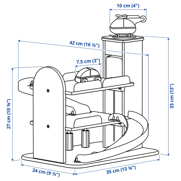 Illustratie met afmetingen voor het product: LILLABO.