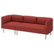 LILLEHEM 3-zits modulaire bank, Gunnared/bruinrood hout
