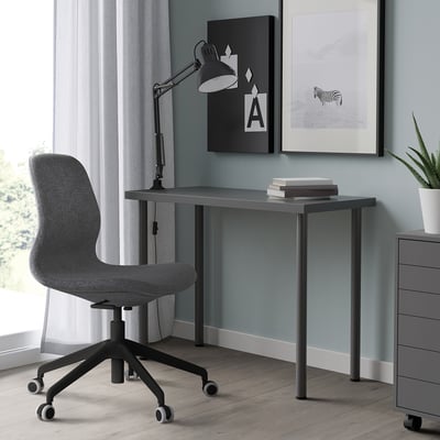 LINNMON / ADILS Tafel, donkergrijs, 100x45 cm