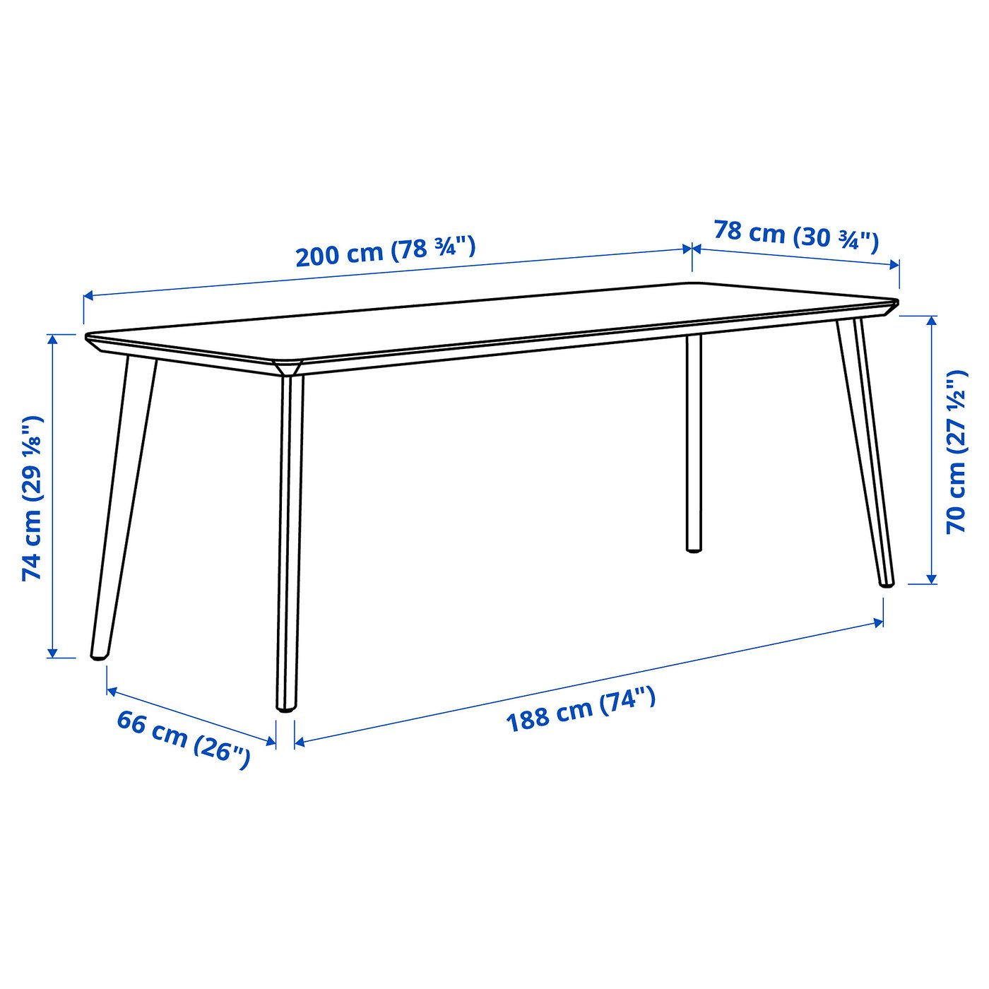 LISABO Tafel - essenfineer 200x78 cm