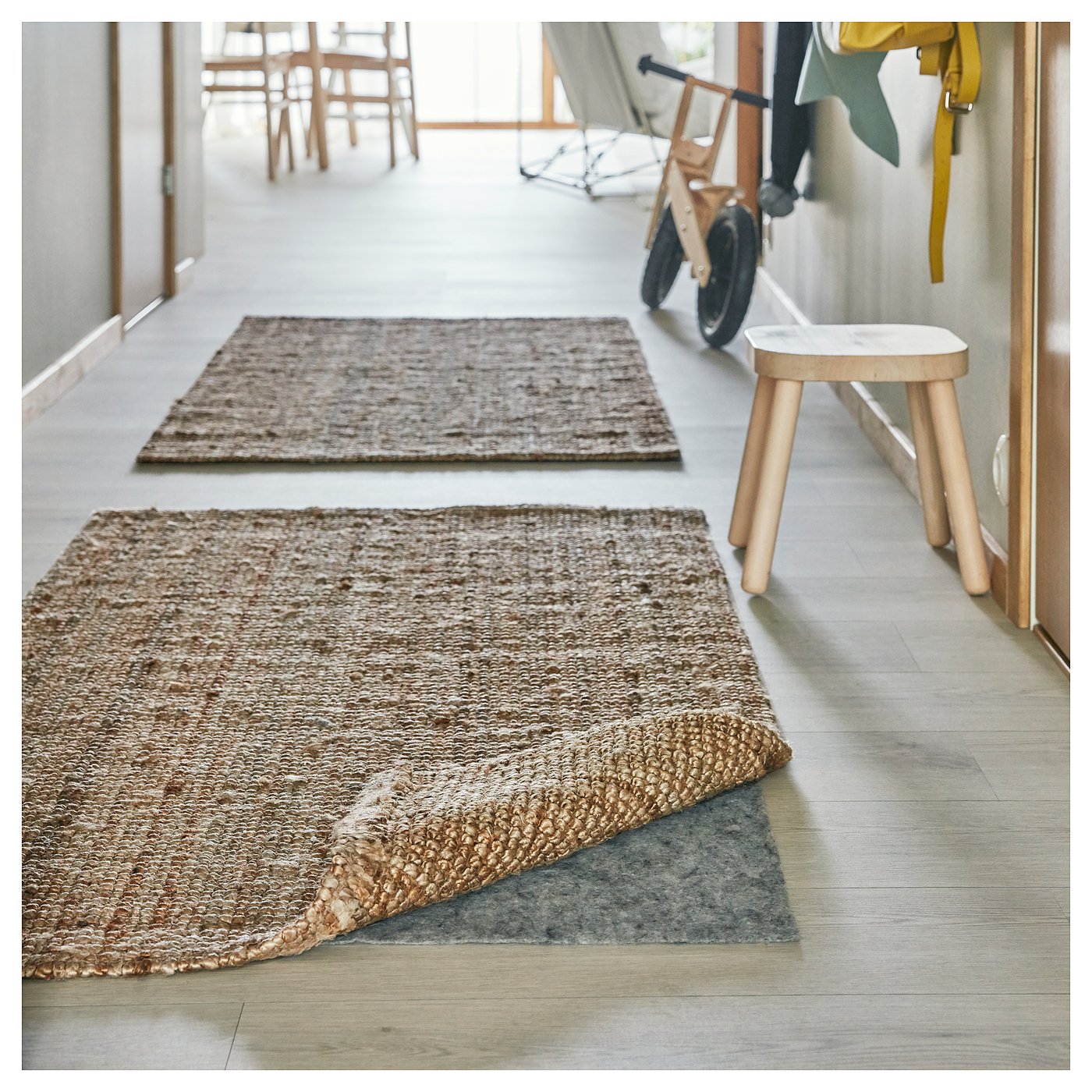 LOHALS Tapis tissé à plat, naturel, 133x195 cm