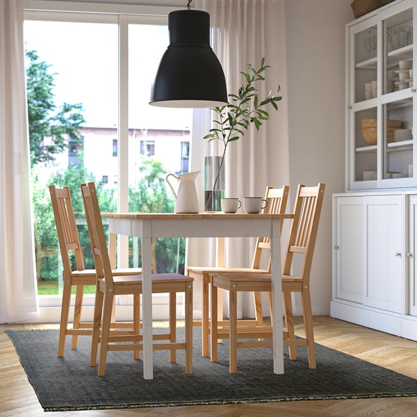 LOKBYTE Vloerkleed, glad geweven, donkerblauw/lichtbeige, 170x240 cm