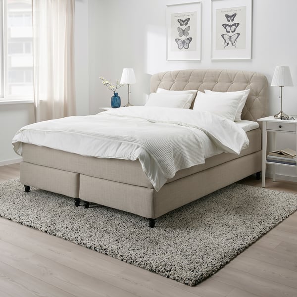 Lommedalen Boxspring Hovag Stevig Tussoy Skiftebo Licht Beige Ikea
