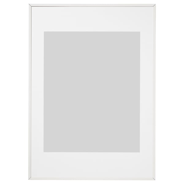 LOMVIKEN fotolijst, wit, slanke metalen rand, rechthoekig, kunststof frontbescherming.