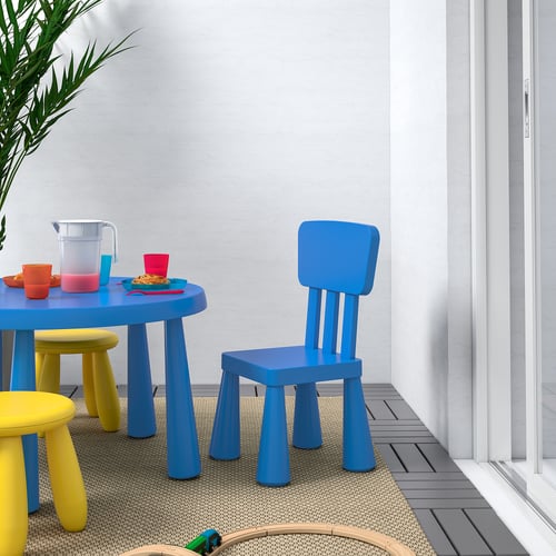 MAMMUT Kinderstoel, binnen/buiten, blauw IKEA België