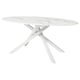 Optie: Ovale eettafel - MARIEDAMM, wit, gekruiste poten, modern design.