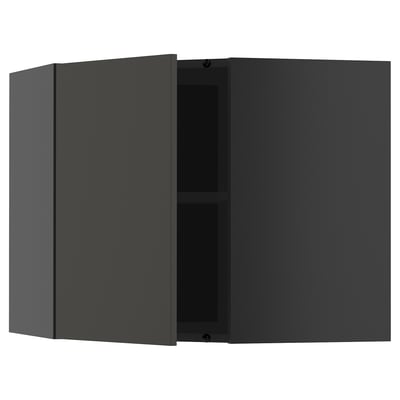 Zwarte METOD keukenkast, strak modern design, met verstelbare plank.