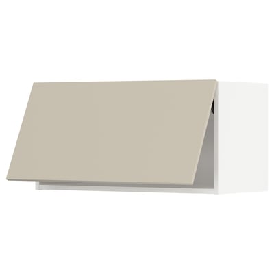 METOD keukenblok in beige met strak, modern design en gladde afwerking.