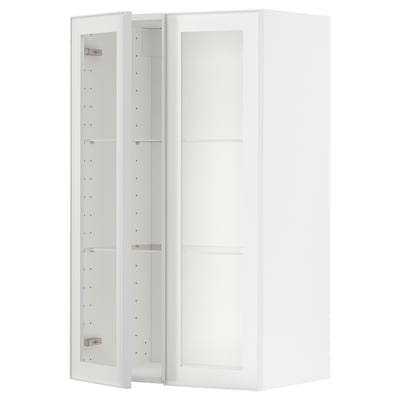 Wit METOD keukenblok met glazen deur, modern design.