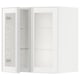Witte METOD keukenkast met glazen deur en metalen frame, modern minimalistisch design.