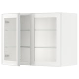 Witte METOD keukenkast met doorzichtige glazen planken en handvat.