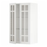Witte METOD keukenkast met glazen deuren, strak design, verstelbare legplanken.