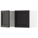 Ikea METOD kast: zwart gebeitst essenhout, vierkante vorm, modern design, twee deuren.