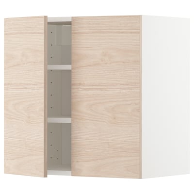 METOD keukenkast licht essenhout: houtnerfeffect, licht essenhout, stevig met verstelbare legplanken, gesloten deur.