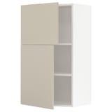 METOD keukenkast in beige met 2 deuren, gladde afwerking, verstelbare plank.