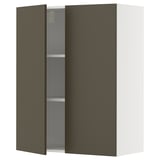 METOD keukenkast: donkerbruin/beige, modern design, twee deuren, rechthoekige vorm.
