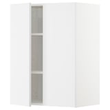 Een witte METOD keukenkast met hoogglans deuren en verstelbare legplanken.