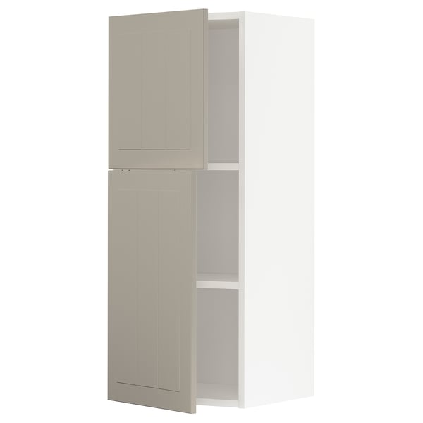 Beige METOD keukenkast met twee verstelbare legplanken.