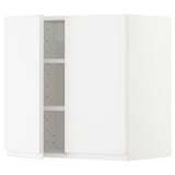 Witte wandkast, onderdeel van het ikeas METOD keukensysteem, met verstelbare planken, minimalistisch design en matte afwerking.
