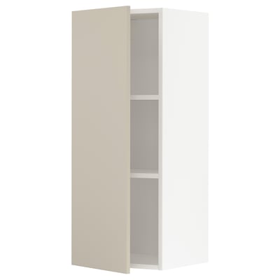 METOD keukenkast in beige, wandmontage, 2 planken.