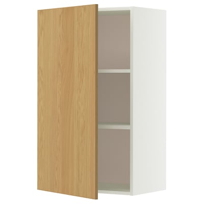 METOD Bovenkast met planken, wit/Sinarp eikenfineer, 60x100 cm