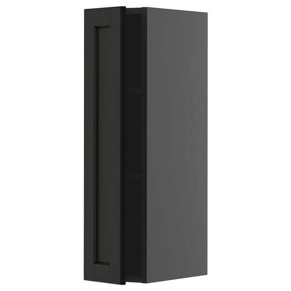 Zwarte METOD keukenkast, rechthoekig met modern design.