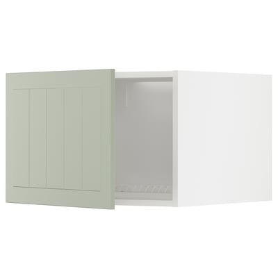 Moderne keukenkast in het groen met ambachtelijk design, voorzien van een uittrekbaar vak.