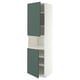 METOD Hoge kast magn m 2deur/plank, wit/Aspudden donker grijsgroen, 60x60x220 cm