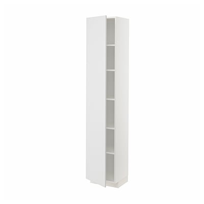 Witte METOD hoge kast met drie legplanken. Modern, minimalistisch design, gemaakt van spaanplaat en vezelplaat.