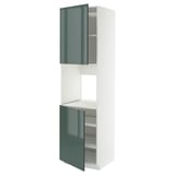 METOD hoogglans groene keukenkast met legplanken.