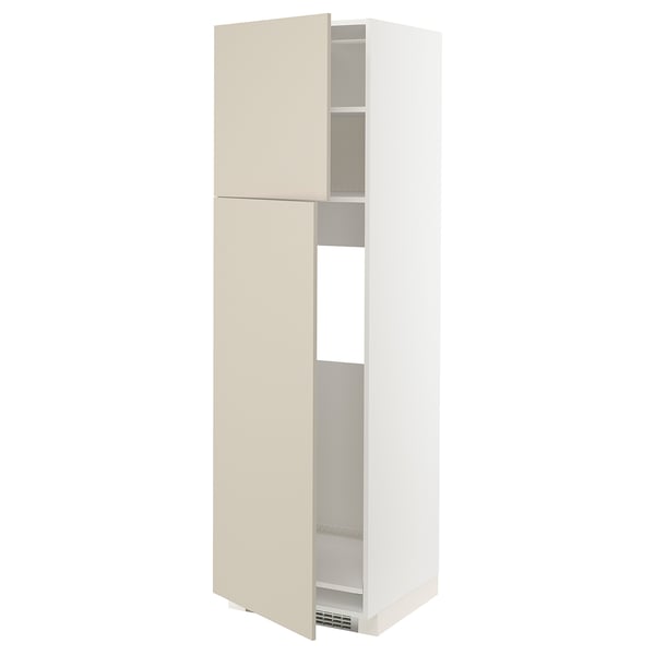 METOD keukenkast, beige, hoog, vierkant, minimalistisch.
