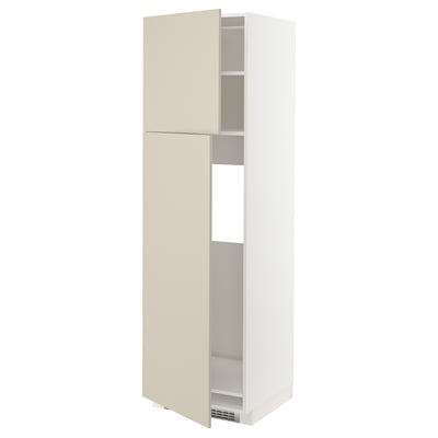 METOD keukenkast, beige, hoog, vierkant, minimalistisch.