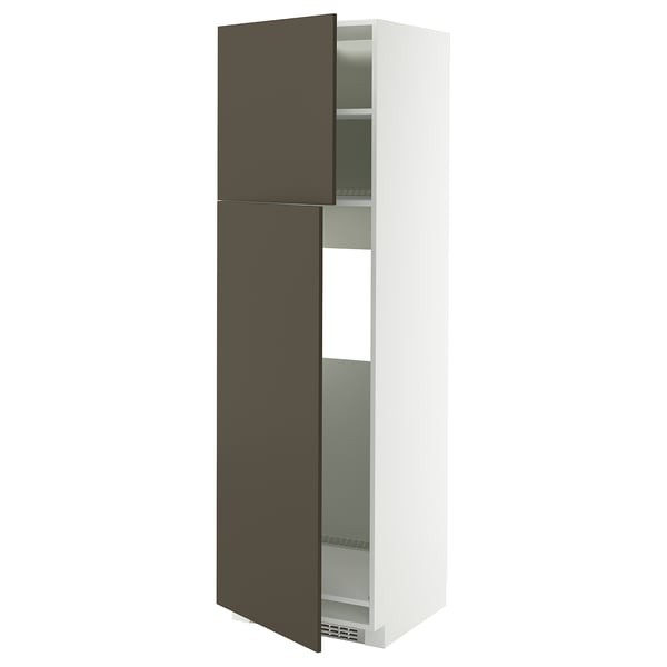 METOD keukenkast in donkerbruin/beige met verstelbare legplank.