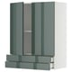 METOD wandkast in hoogglans grijsgroen met soft-close lades. Modern opbergontwerp voor de keuken.