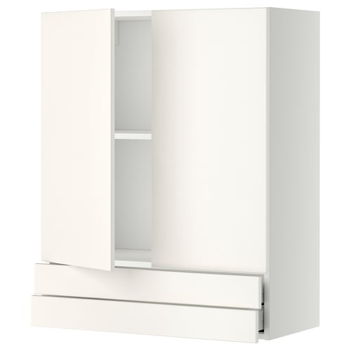 METOD keukenblok in wit met strak design en verstelbare plank.