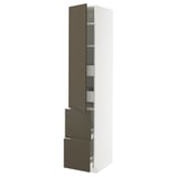 Witte METOD kast met donkerbruine deuren.