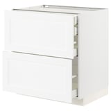 Witte METOD keukenkast met twee lades en een deur, met klassiek design en subtiele nerfstructuur.