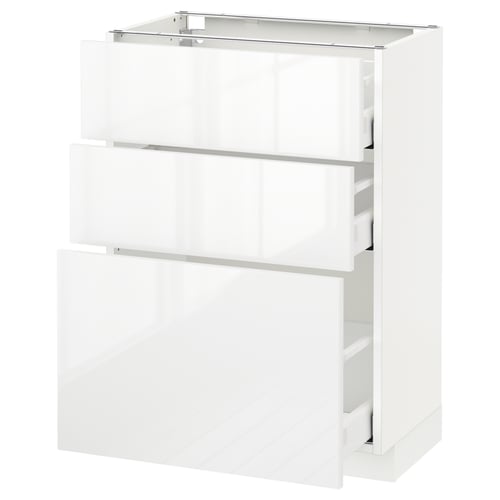 Ikea METOD witte hoogglans keukenkast met lades.